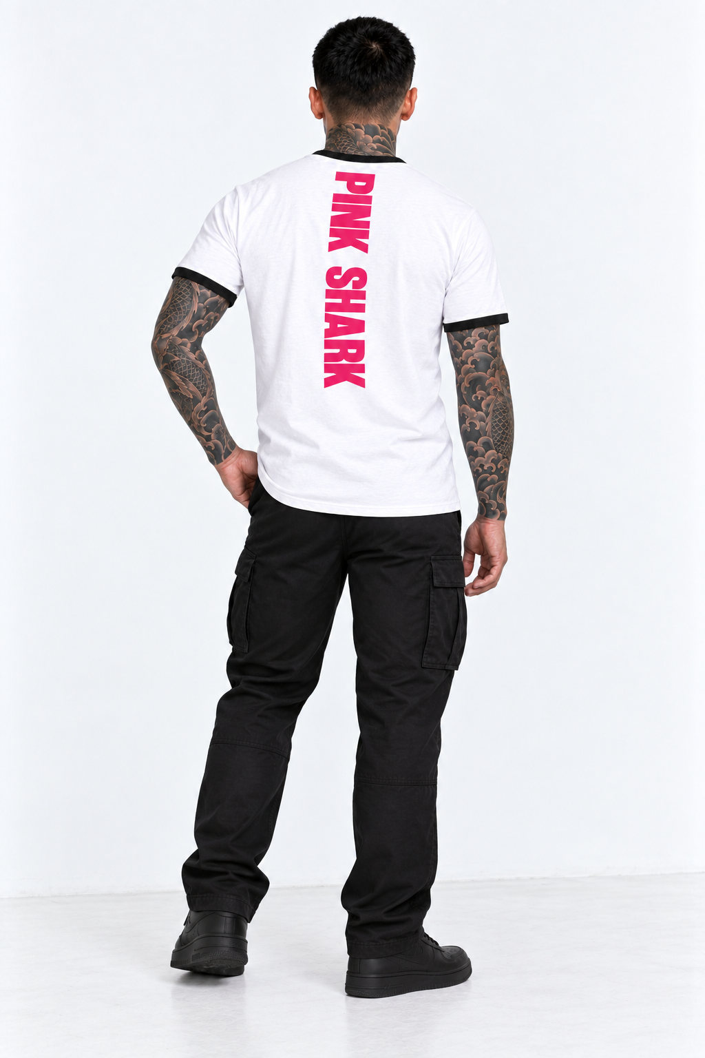 ONLY ONE PINK SHARK | Unisex Retro Ringer Tee